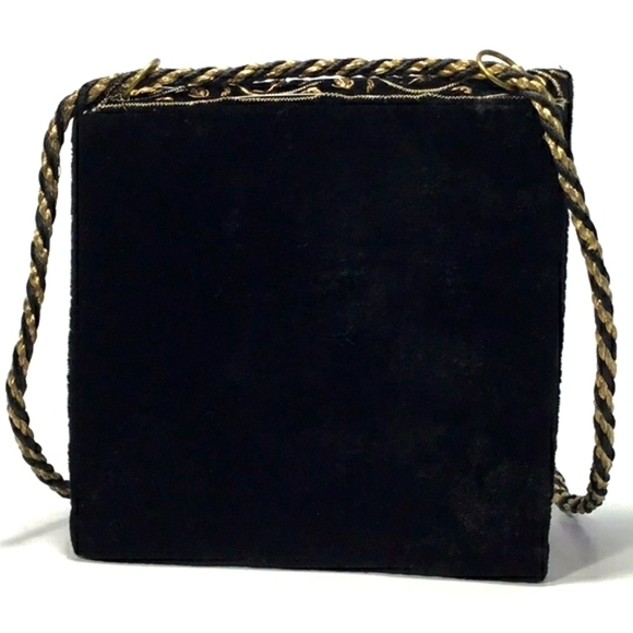 Vintage Indian Handmade Jades Embellished With Metallic Gold Details Purse - Picture 3 of 14